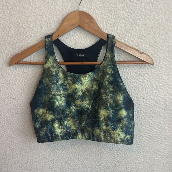 Terez Sports Bra Womens Medium‎ Green Black - Picture 1 of 5